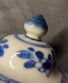 A Chinese blue and white five-piece garniture, Kangxi